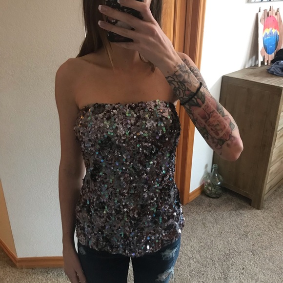 Express Sequin Tube Top - Picture 6 of 6